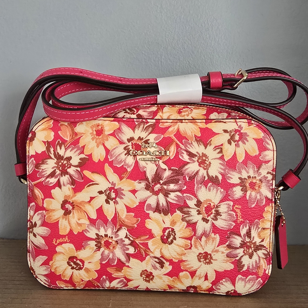 Coach Mini Camera Bag with Vintage Daisy Script Print NEW - Picture 2 of 16